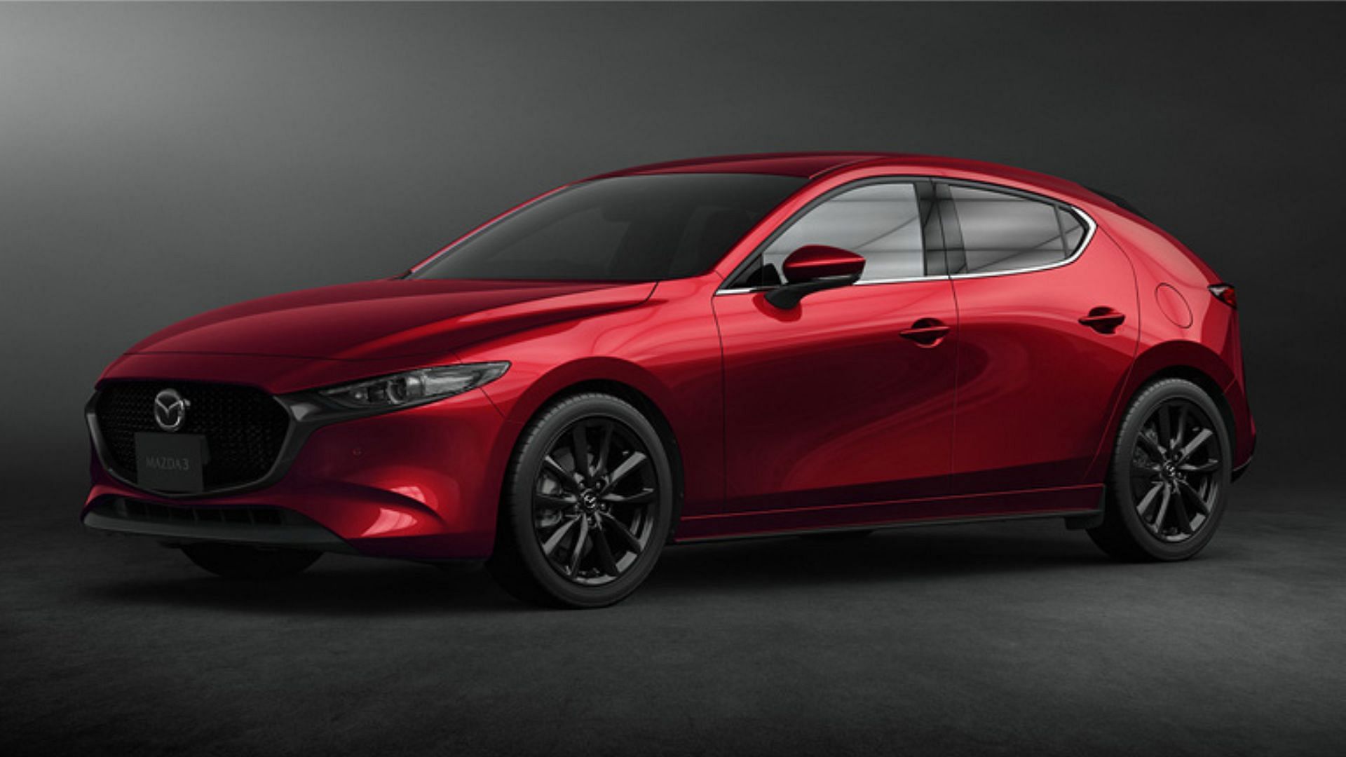 mazda 3 hatchback 2.5 turbo in red.